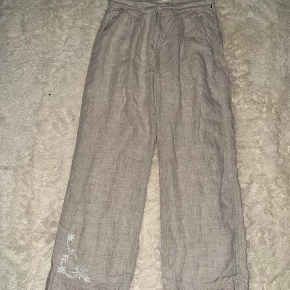 NWOT Roller‎ Rabbit Ivory Linen Pants Size 4 28" Inseam